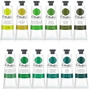 Gamblin Artist Oil Paint Set For Professionals - GREEN SET - 37ml Tubes